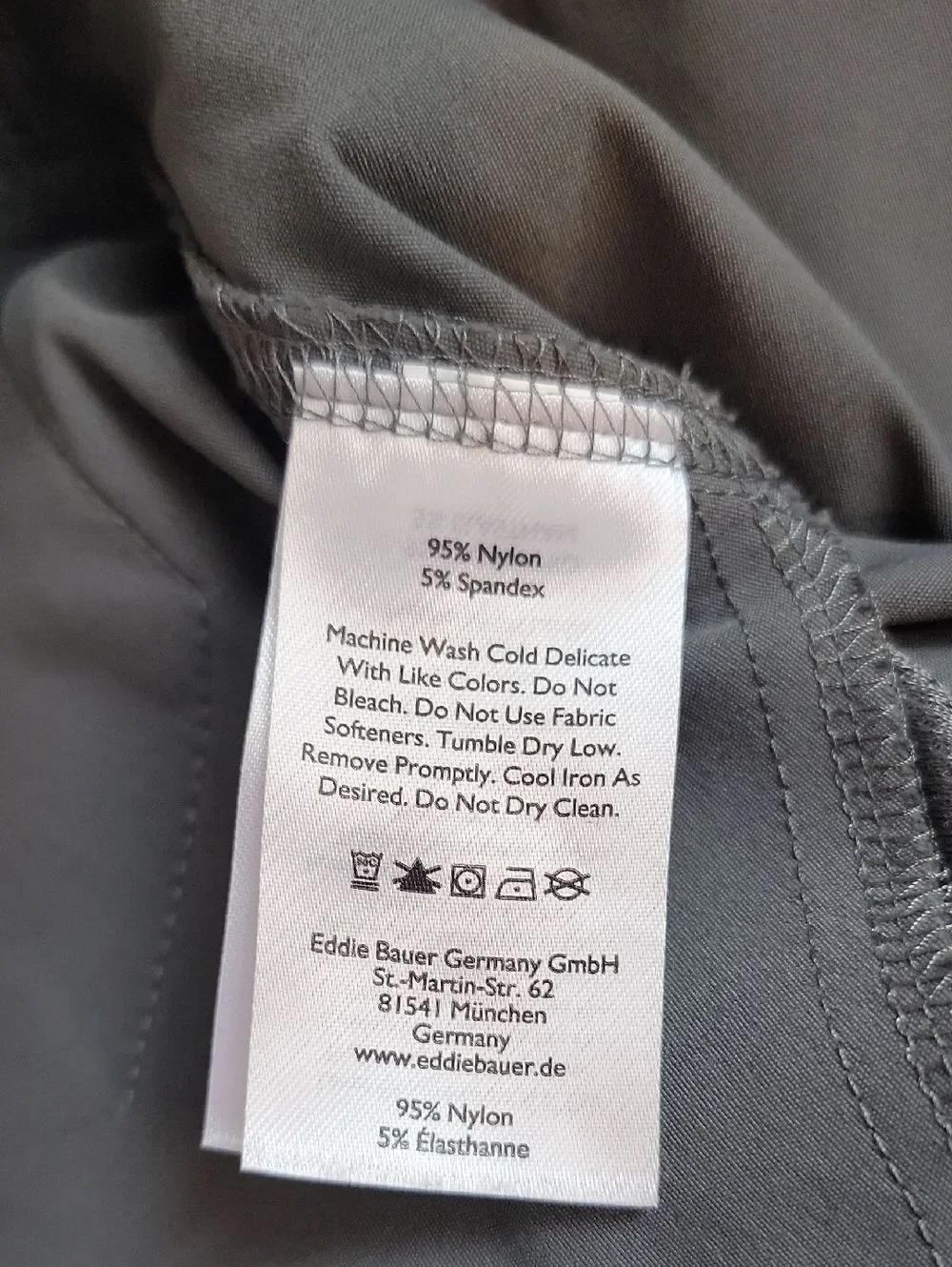 Eddie Bauer Travex Gray Cargo Shorts - Lightweight Nylon Utility Mens 36 X 34